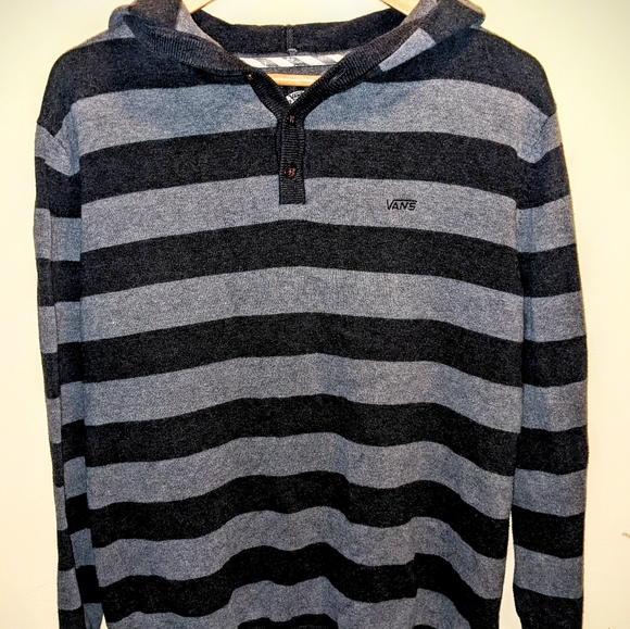 Grey striped Vans hoodie - Picture 1 of 4